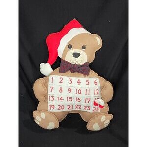 Teddy Bear in Santa Hat Advent Calendar Christmas Decoration Stuffed Felt